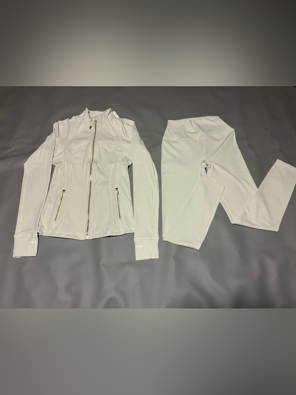 Lululemon Define Jacket With Leggings Set White